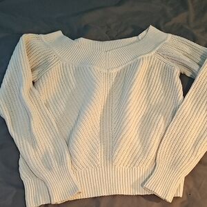 Abercrombie & Fitch Off-the-Shoulder Cream Sweater